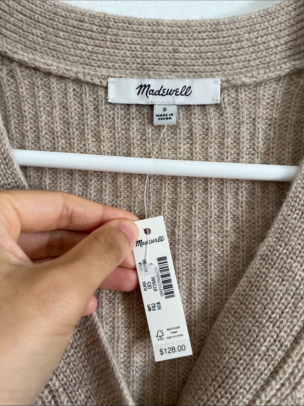 Madewell SoftWool Button-Front Cardigan Size Small New - Picture 3 of 7